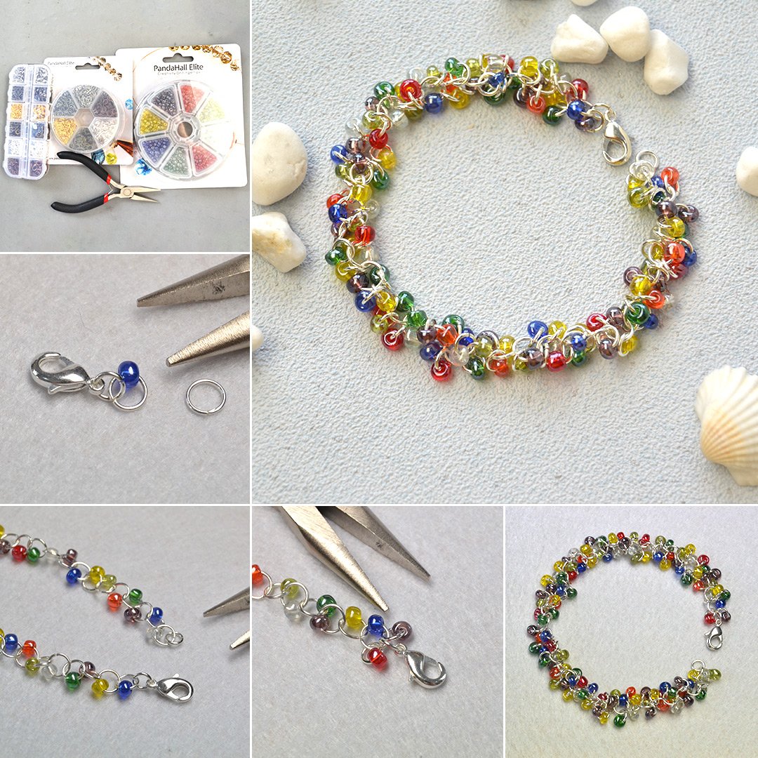 PH PandaHall About 1900 Pcs 6/0 Multicolor Beading Glass Seed Beads 8 Colors Round Pony Bead Mini Spacer Czech Beads Diameter 4mm for Jewelry Making