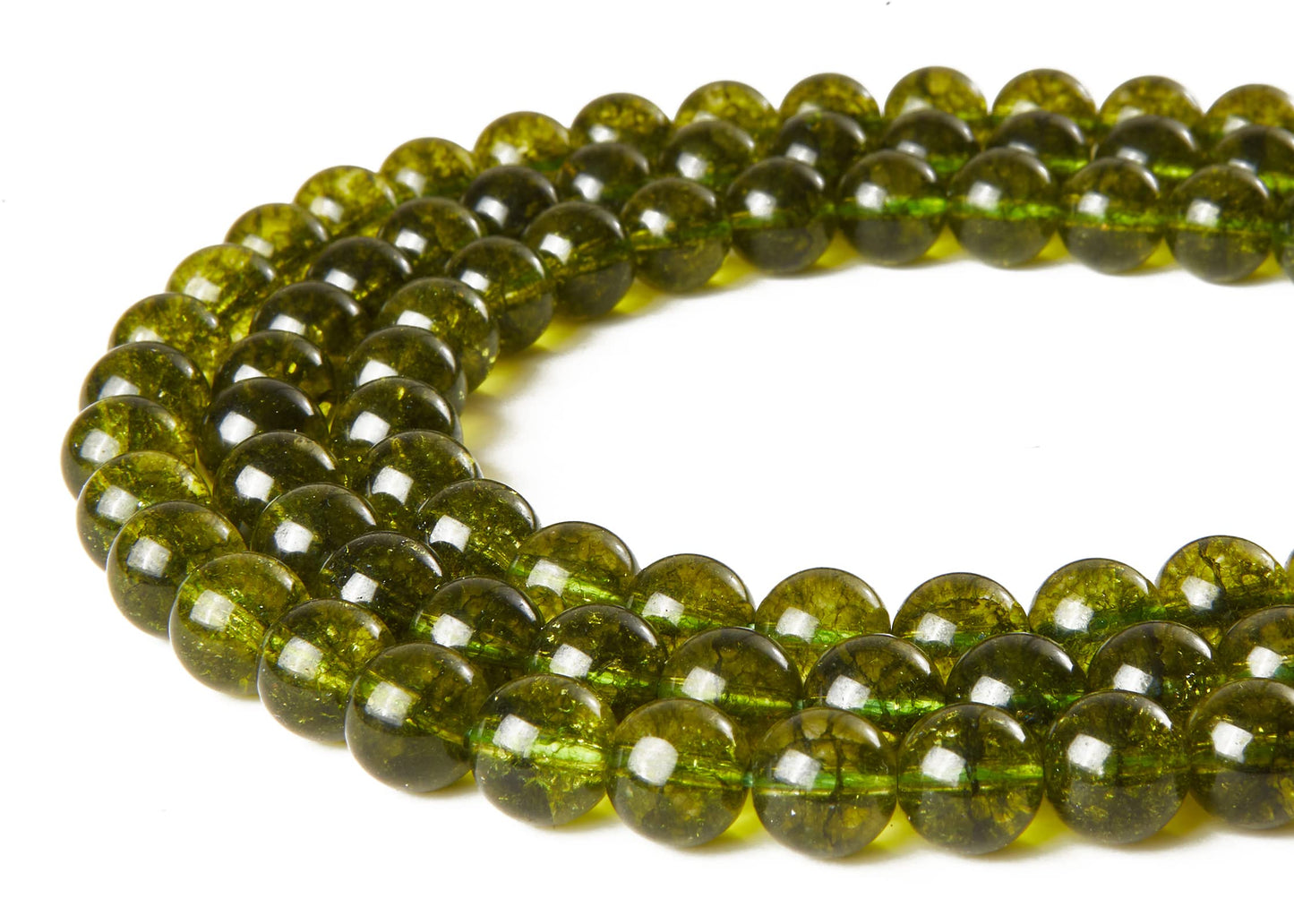 100pcs 10mm Peridot Beads Natural Gemstone Beads Round Loose Beads for Jewelry Making