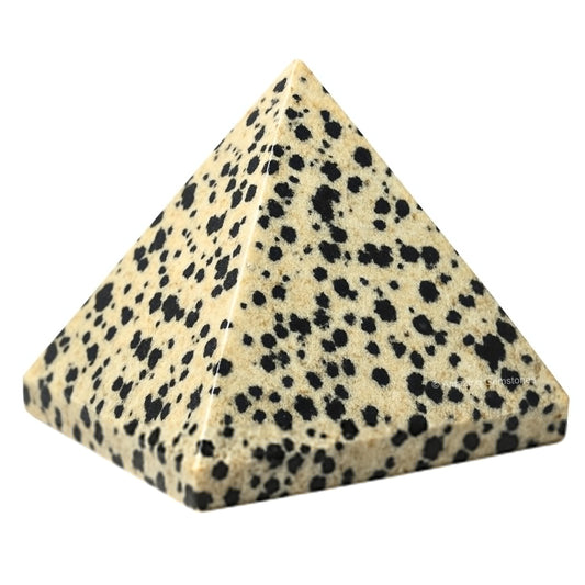 Amazing Gemstone Dalmatian Jasper Pyramid Crystal Healing Stones - 2" Great Pyramid Figurine of Natural Stone Pyramid for Meditation, Reiki, Chakra Balancing and Crystal Pyramids Grid