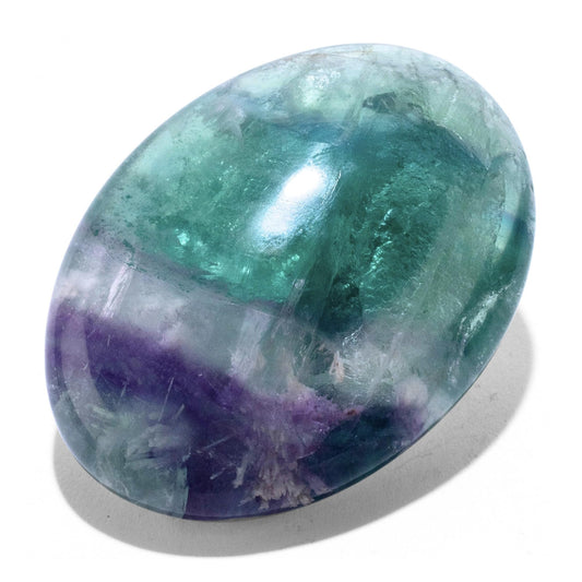 KALIFANO Palm Stone with Healing & Calming Effects - AAA+ Grade High Energy Worry Stone with Information Card - Reiki Crystal Used for Courage (Family Owned and Operated) (Fluorite)