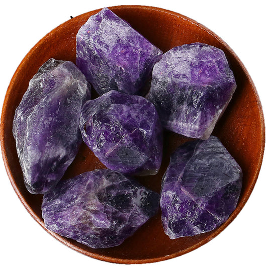 ZHIYUXI 2" Amethyst Crystal Rocks Natural Crystals and Healing Stones Large Crystals Rocks for Tumbling Raw Stones Witchcraft Wire Wrapping Fountain Rocks Cabbing Room Decor 4Pcs