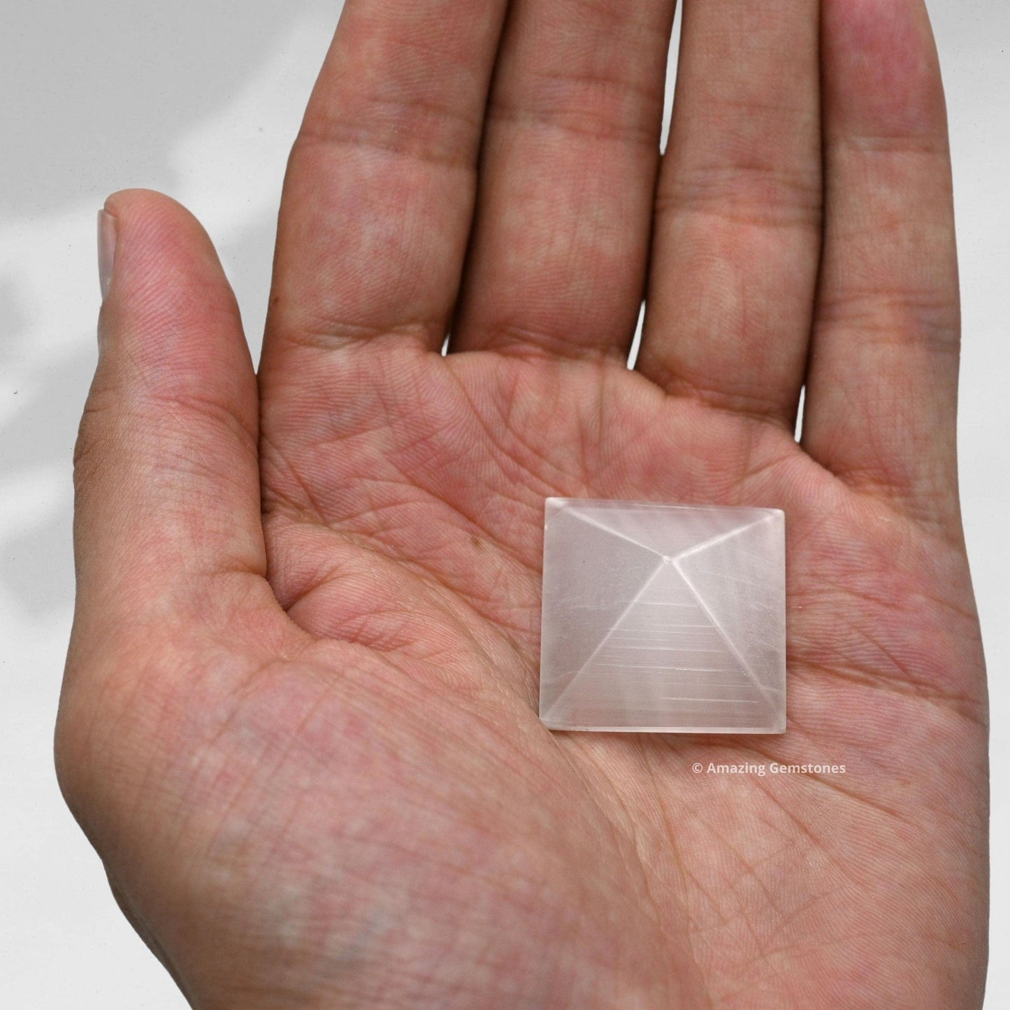 Amazing Gemstone Selenite Pyramid Crystal Healing Stones - 1" Great Pyramid Figurine of Natural Stone Pyramid for Meditation, Reiki, Chakra Balancing and Crystal Pyramids Grid