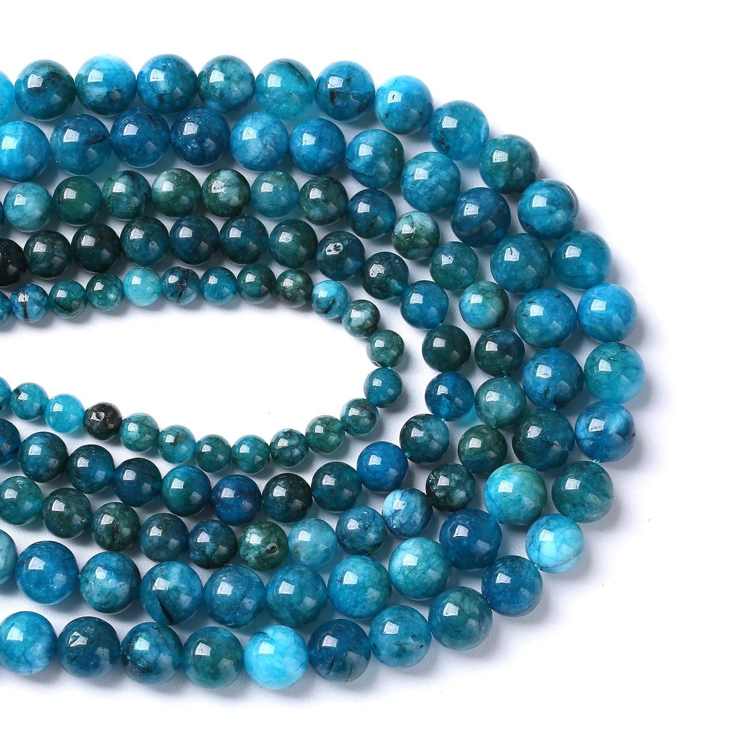 6MM 60PCS Blue Apatite Spacer Loose Beads for Jewelry Making DIY Bracelet Necklace