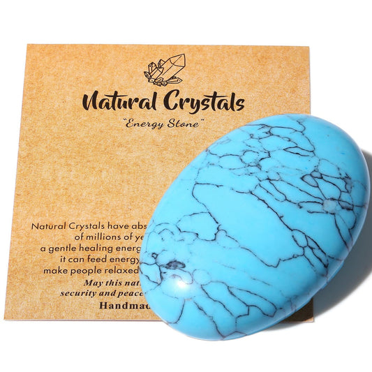 MAIBAOTA 2.4" Large Green Turquoise Crystal Stone Large Polished Palm Stone Healing Crystals 0.7" Thick Natural Reiki Gemstone Worry Stone Energy Balancing Anxiety Stress Relief Meditation 1 Pc