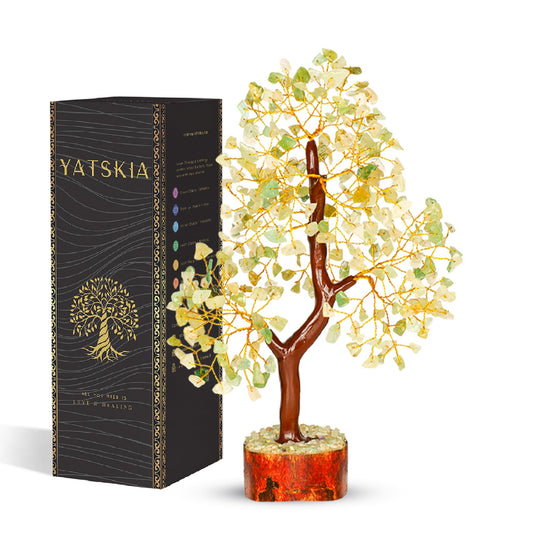 YATSKIA Green Jade Tree - Crystal Tree for Positive Energy - Crystals and Stones - Crystal Decor - Positive Energy Gifts for Women - Jade Stone - Meditation Decor