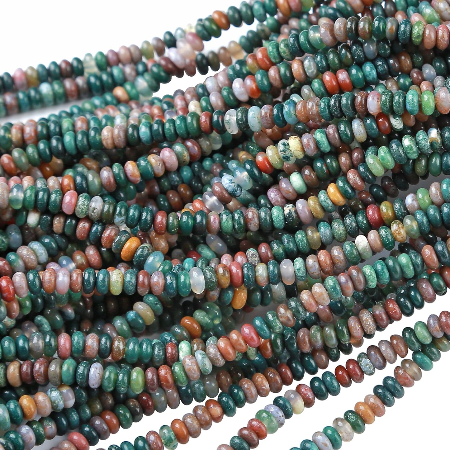 2x4MM 150PCS Indian Agate Tube Rondelle Abacus Disk Spacer Loose Beads for Jewelry Making
