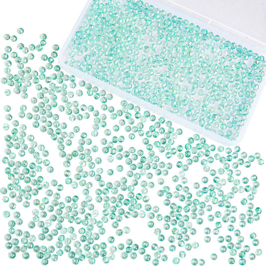 Laopottbeads 1200Pcs 4mm Crystal Glass Beads for Jewelry Making Beads for Bracelets Necklace Pendants Making Supplies(Light Blue Green)