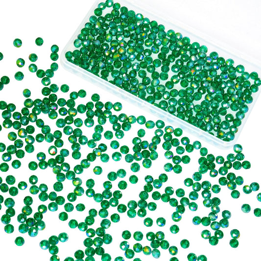 Laopottbeads 500Pcs 6mm Crystal Glass Beads for Jewelry Making Beads for Bracelets Necklace Pendants Making Supplies(Malachite Green)