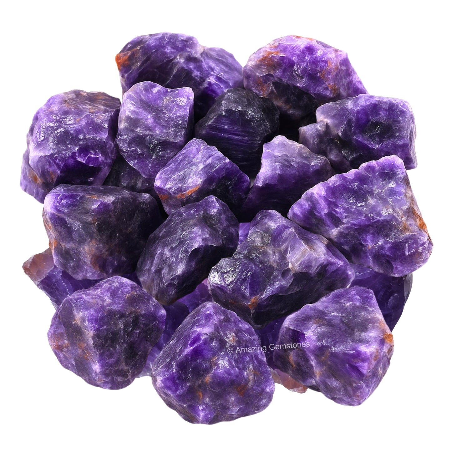 Amazing Gemstone Amethyst Raw Crystals and Healing Stones, Natural Rocks for Tumbling - DIY Raw Stones and Crystals, 2 Pieces