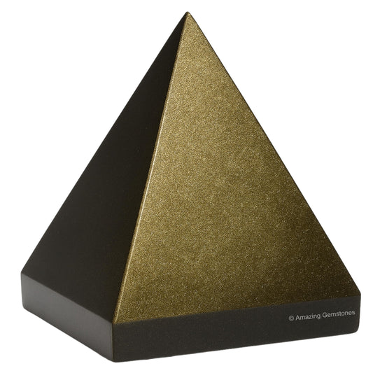 Amazing Gemstone Gold Sheen Obsidian Pyramid Crystal Healing Stones - 1.5" Great Pyramid Figurine of Natural Stone Pyramid for Meditation, Reiki, Chakra Balancing and Crystal Pyramids Grid