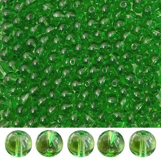 PAMIR TONG 400pcs 8mm Transparent Green Round Glass Beads for Bracelet Pretty Smooth Loose Beads for Necklace-Earring-Jewelry Making-Home Decor and DIY Crafts & Projects