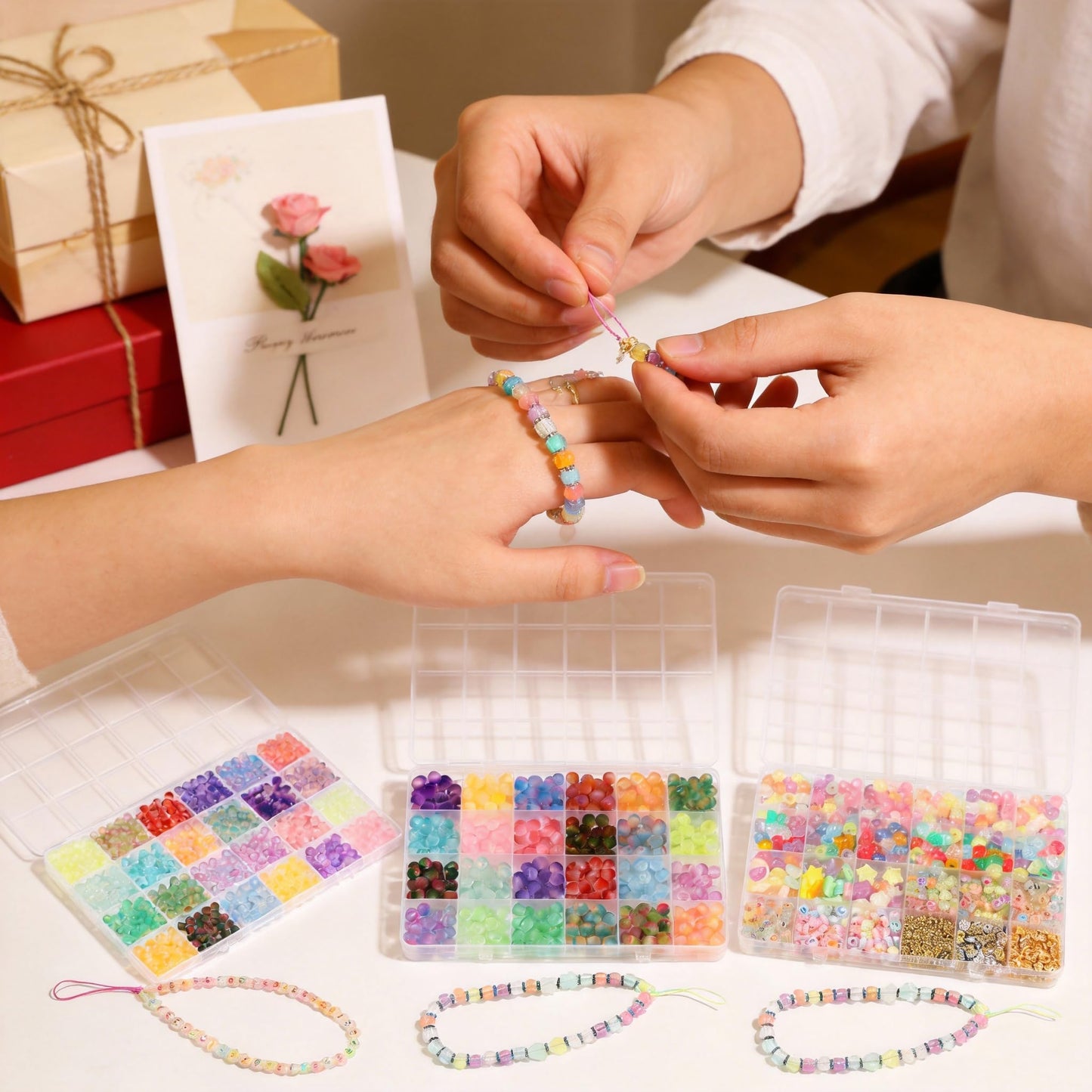 Glow in The Dark Beads for Jewelry Making - 1890Pcs Glow Craft Beads Bracelet Making Kit with Crystal Beads, Letters, Numbers & Pony Beads for Bracelet Necklace Earrings Making, DIY Craft Supplies