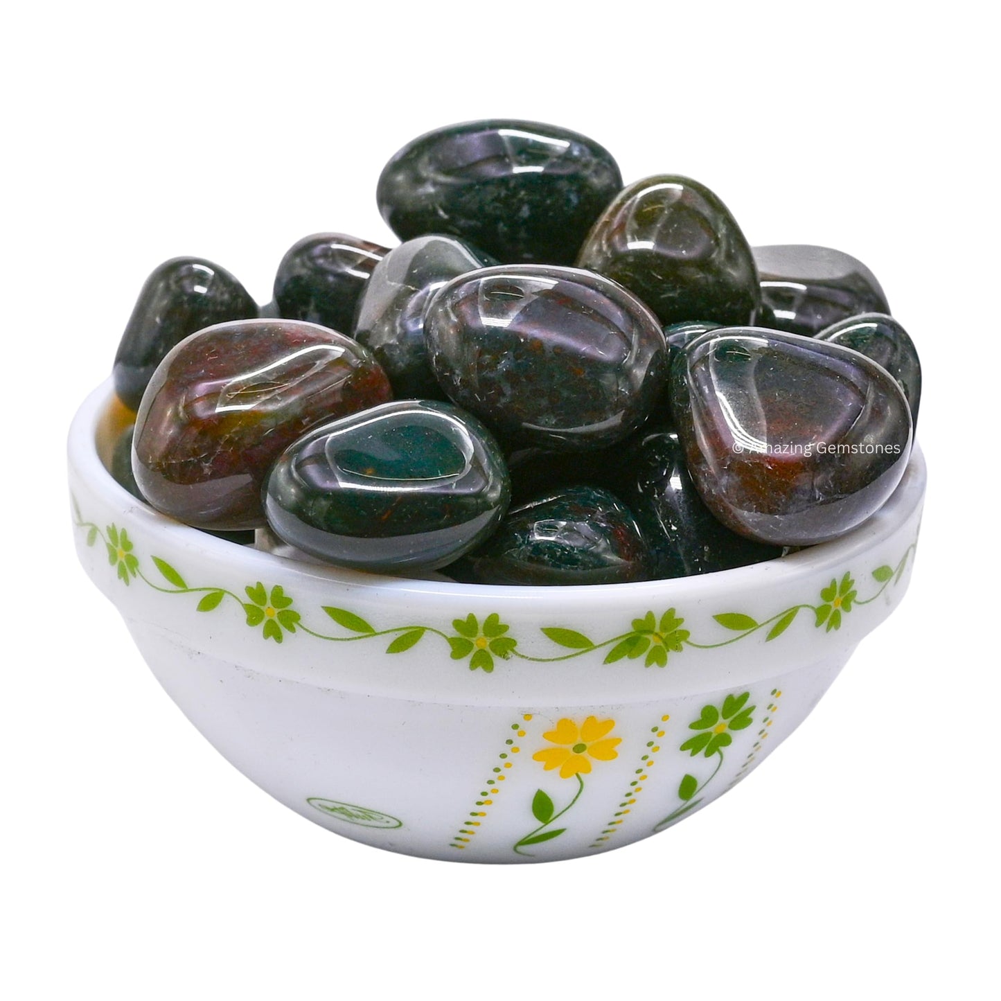 Amazing Gemstone Bloodstone Crystals & Healing Stones Tumbled - 1 oz Bloodstone Stone Gem Stones, Natural Healing Energy Balance, Stress Relief - Premium Polished Gems Rocks for Meditation & Wellness