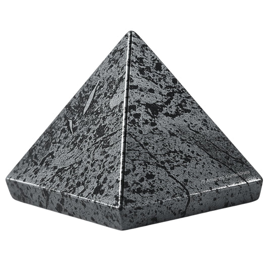 Amazing Gemstone Hematite Pyramid Crystal Healing Stones - 2" Great Pyramid Figurine of Natural Stone Pyramid for Meditation, Reiki, Chakra Balancing and Crystal Pyramids Grid