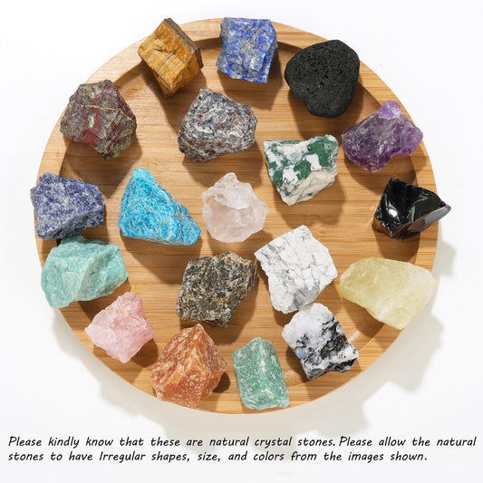 GolbalJew Lava Rock Natural Raw Crystals 2PCS Healing Crystal Stones 1.2-2.0” Reiki Healing Gemstones for Meditation Chakra Balance Home Decor