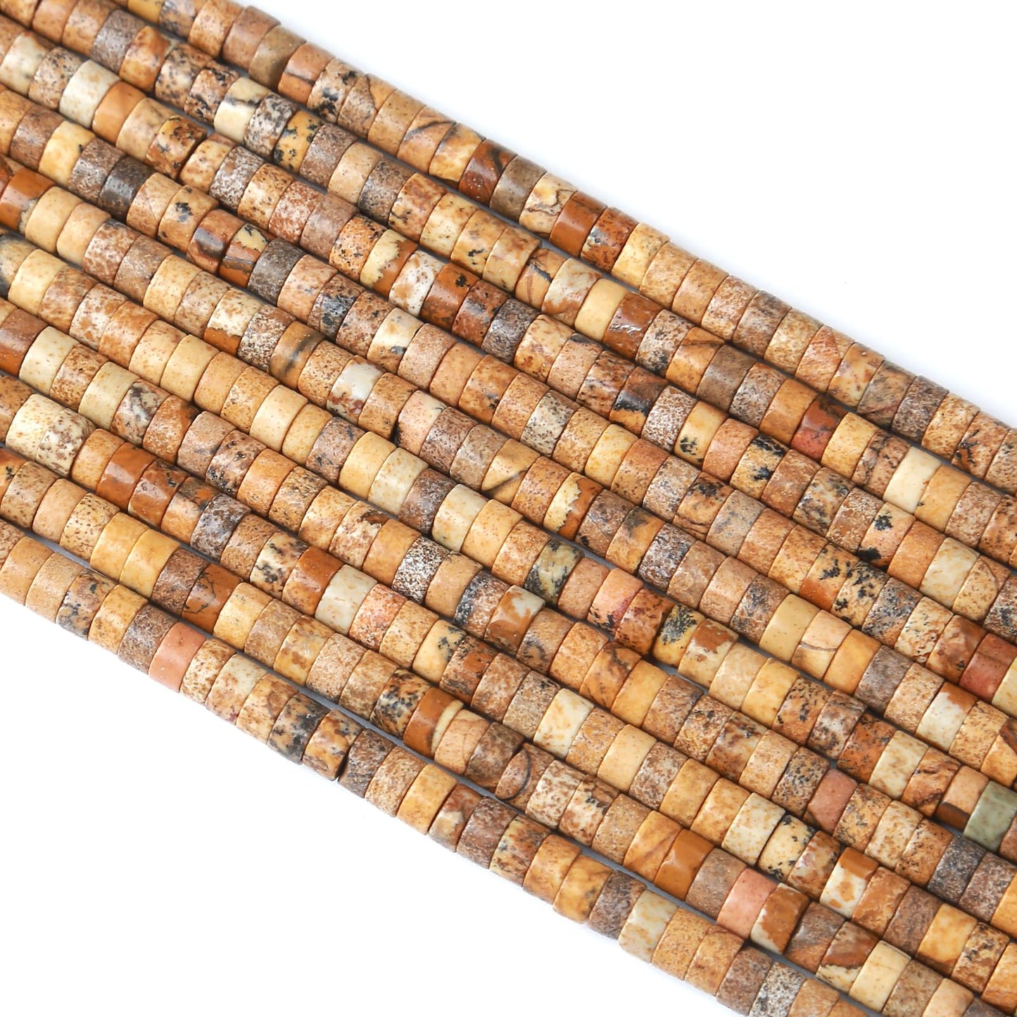 2x4MM 150PCS Picture Jasper Tube Cylinder Rondelle Abacus Disk Spacer Loose Beads for Jewelry Making