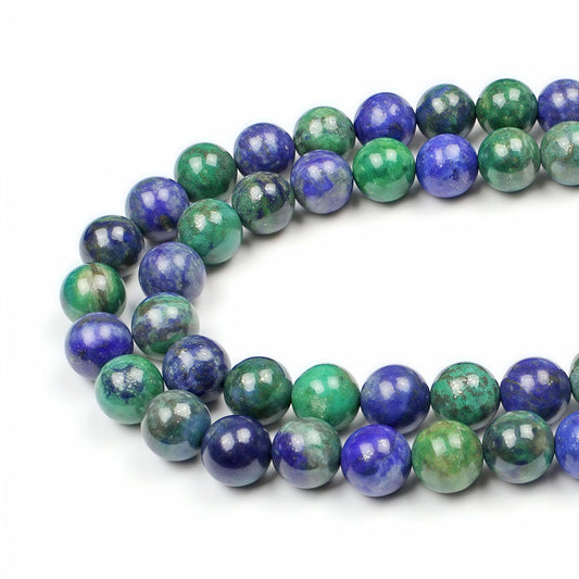 MJDCB 5A Natural Phoenix Lapis Lazuli Round Loose Beads for Jewelry Making DIY Bracelet Necklace 15'' (10mm)