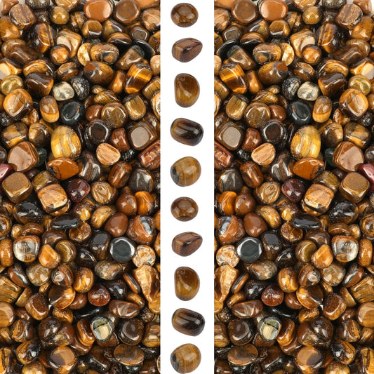 gemshan 2lb Tiger's Eye Chips Natural Crushed Crystal Chip Bulk 7mm-9mm Tumble Healing Crystal Stone for Aquarium Vase Plant Decoration