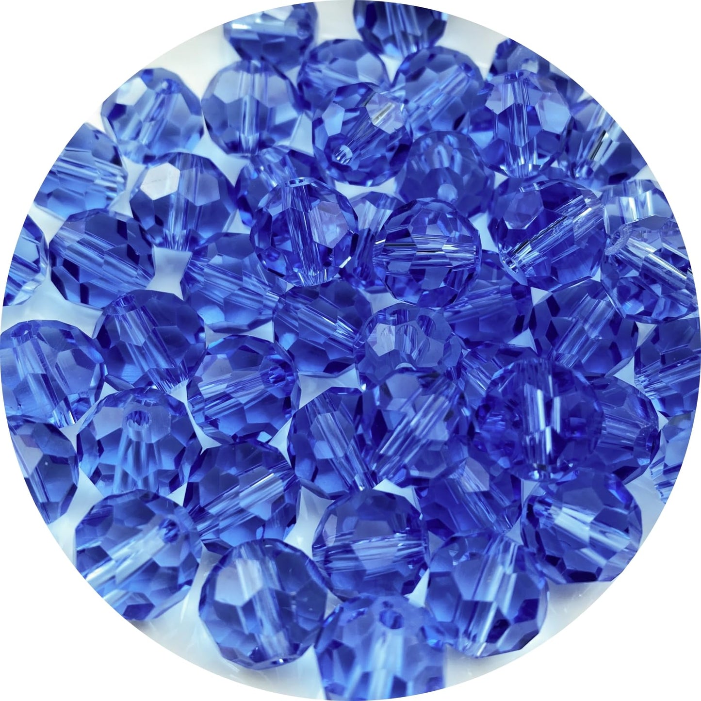 Xinhongo Crystal Glass Beads 200 Pieces 6mm Round Faceted Glass Spacer Beads for Jewelry Making Bracelet Earring Necklace DIY Craft Supplies(Light Blue)