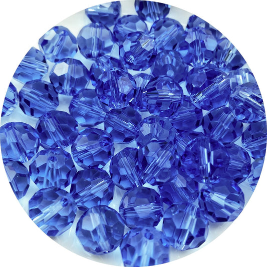Xinhongo Crystal Glass Beads 100 Pieces 8mm Round Faceted Glass Spacer Beads for Jewelry Making Bracelet Earring Necklace DIY Craft Supplies(Light Blue)