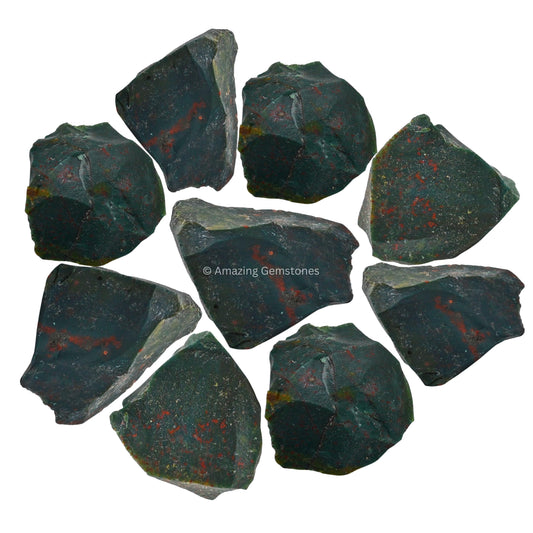 Amazing Gemstone Bloodstone Raw Crystals and Healing Stones, Natural Rocks for Tumbling and DIY Raw Stones and Crystals (1 LB)