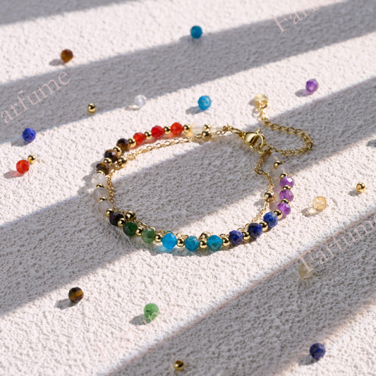 Farfume Chakra Crystal Bracelet Beaded Bracelets for Women 4mm Natural Stone Beads Gemstone Handmade Jewelry Valentine's Day Gifts