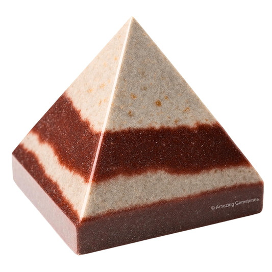 Amazing Gemstone Narmada Shiva Lingam Pyramid Crystal Healing Stones - 1.5" Great Pyramid Figurine of Natural Stone Pyramid for Meditation, Reiki, Chakra Balancing and Crystal Pyramids Grid