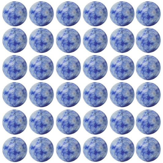 Natural Stone Beads 100pcs 6mm Blue White Sodalite Round Real Stone Beading Loose Gemstone Hole 1mm DIY Charm Smooth Beads for Bracelet Necklace Earrings Jewelry Making (Blue White Sodalite, 6mm)