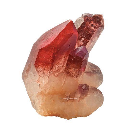 Amazing Gemstone Red Hematoid Quartz Crystals and Healing Stones Mineral Specimen - Premium Semi Precious Gem Stones for Spiritual Growth - Healing Crystals Geode Cluster Point for Meditation