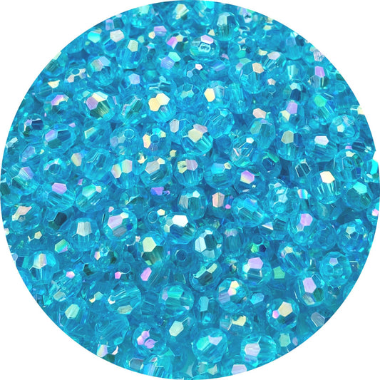 Tingoons 1000 PCS 6mm Acrylic Faceted Spacer Beads AB Color Glossy Round Loose Beads for Jewelry Making Bracelet Necklace Earring Ornament Wind Chimes Key Chains(Light Blue AB)