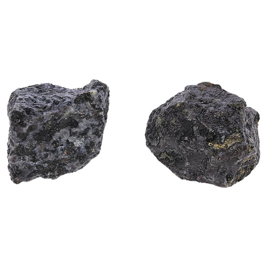 ANAYA AGATE Indigo Gabbro 2 Pcs Raw Crystals Rough Gemstones w/Authenticity Card, Velvet Pouch - Large 1.25–2.0" Raw Stones for Tumbling, Cabbing, Polishing, Cutting Natural Healing Crystals for Home Decor, DIY Stones