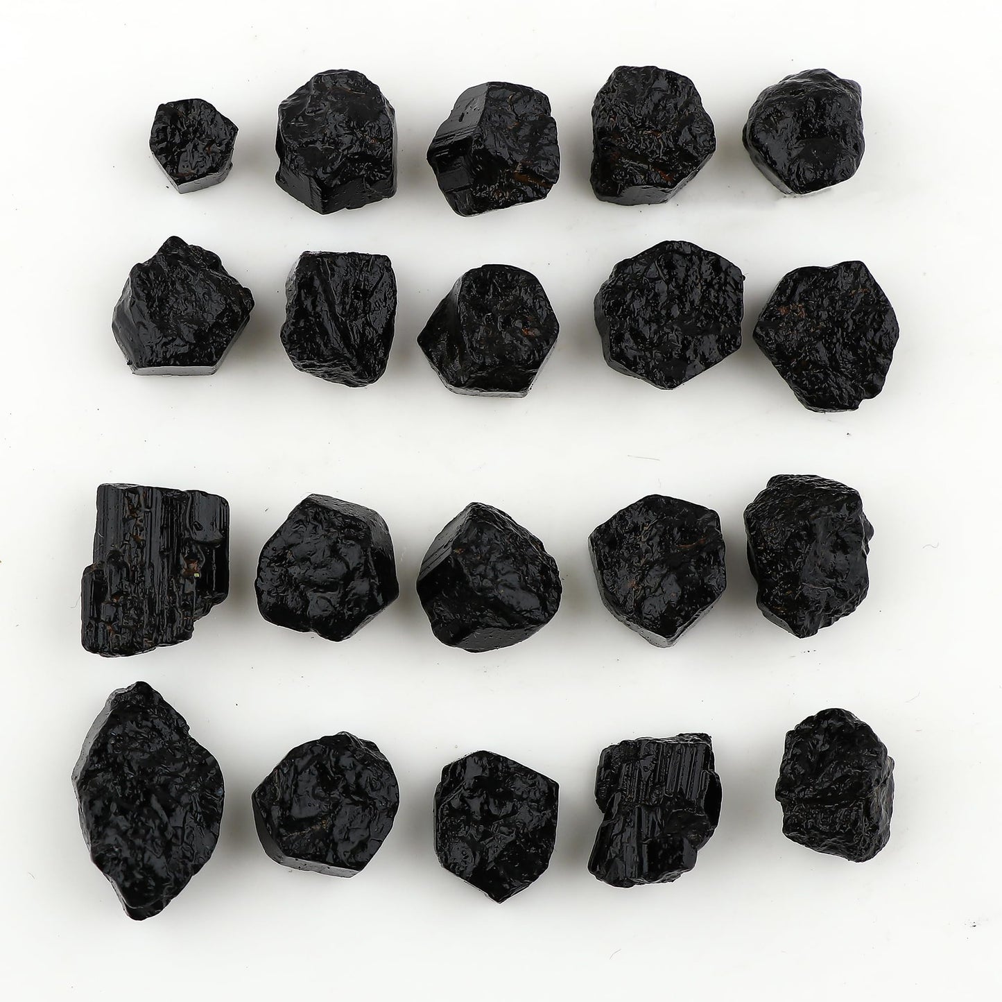 ColouredRocks Black Tourmaline (100cts) (18-20pcs) (10-16mm) Natural Raw Crystals, Loose Gemstone, Wholesale Rough, Jewelry Making Supply, Chakra Healing Stones, DIY Craft, Gem Collection