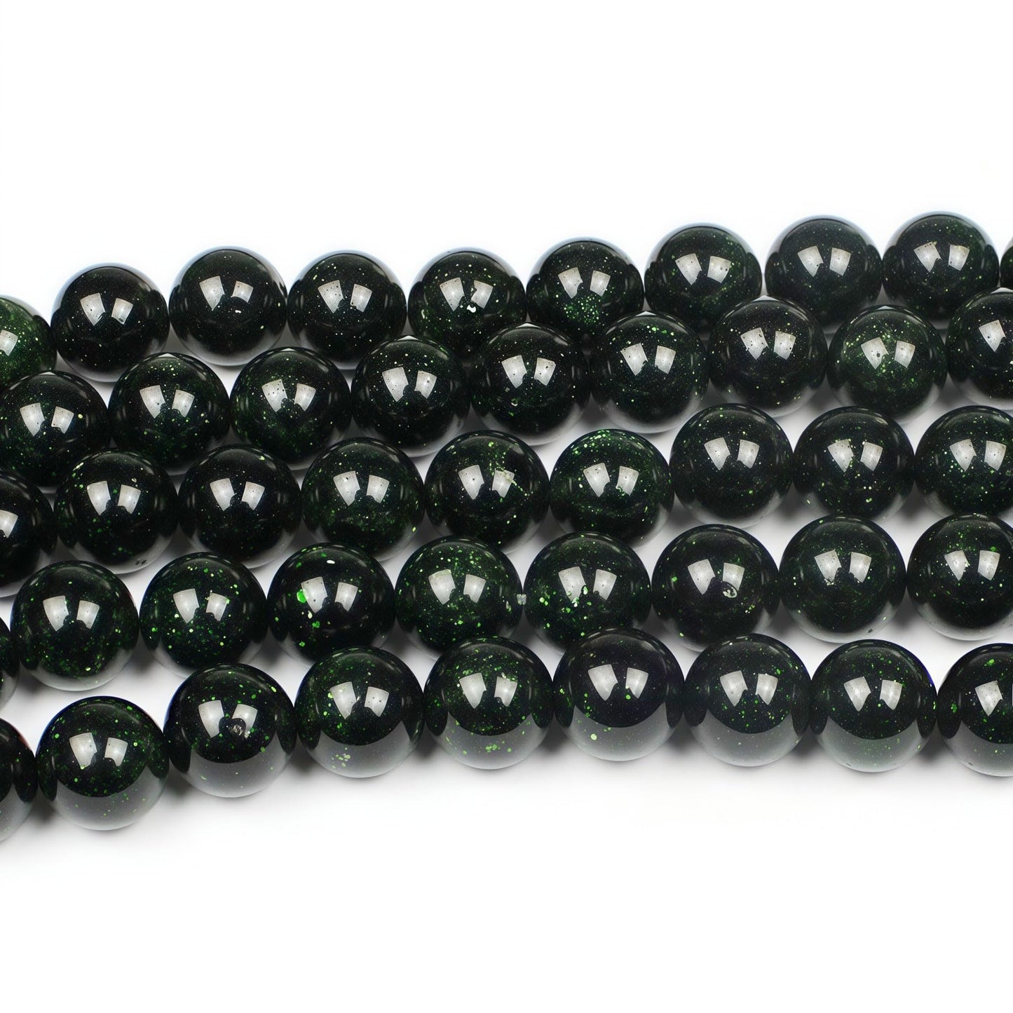 MJDCB Best Sellers Green Sand Stone Round Stone Beads for Jewelry Making DIY Bracelet Necklace (8mm)