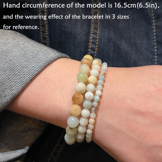 CHCCOYE 6mm Natural Healing Gemstone Bracelet Handmade Yoga Stretch Elastic Bracelet Stress Relief Crystal Jewelry for Men and Women (6mm, Mulitcolor Amazonite)