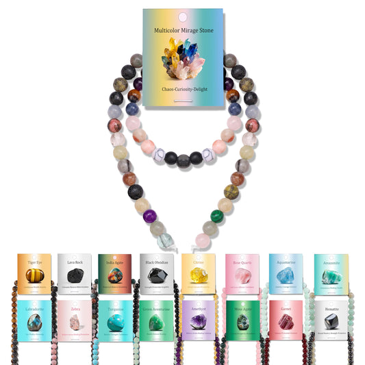 Vinswet 60pcs 6mm Multicolor Natural Stone Beads Round Genuine Real Stone Beading Loose Gemstones DIY Smooth Bead for Bracelet Necklace Earrings Jewelry Making