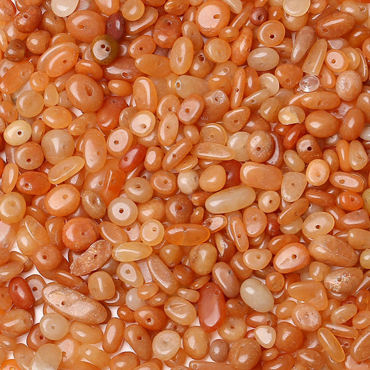 ZHIYUXI 400pcs Red Aventurine Beads 5-8mm Crystals Gemstones for Bracelet Making Irregular Stone Bead for Jewelry Making Natural Chips Craft 2 Strands