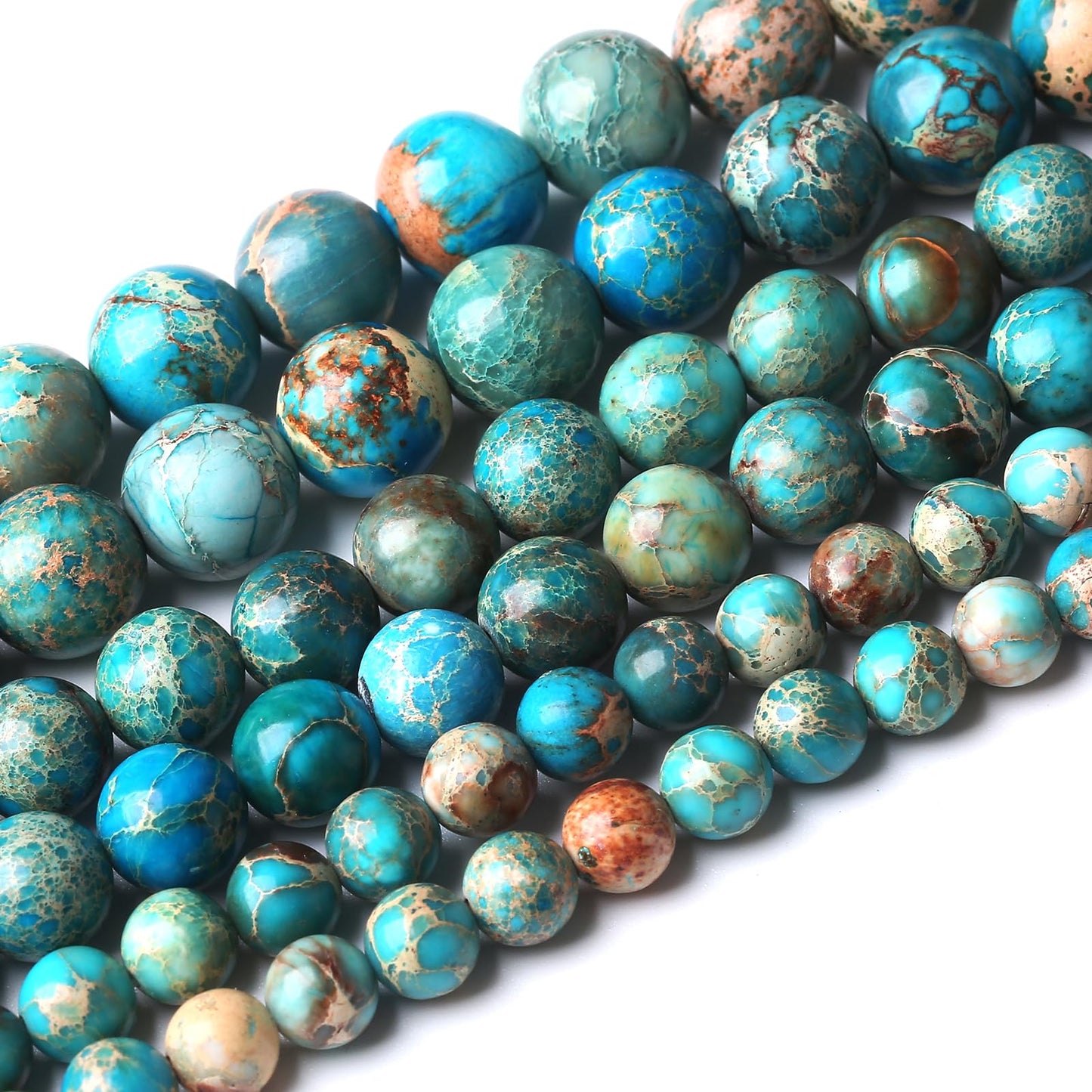 90PCS 4MM Blue Imperial Jasper Beads Stone Beads Natural Gemstone Bead Crystal Healing Energy Jewelry Making DIY 16 inches