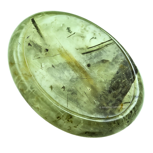 Amazing Gemstone Prehnite Worry Stone, Healing Crystals - Piedra Crystal Fidget for Gift, Meditation, Calming, Relaxation, Stress Relief