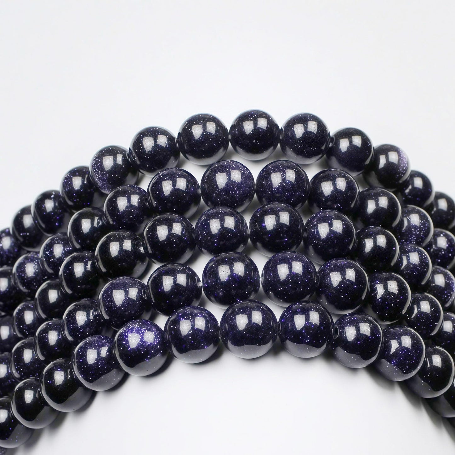 MJDCB Natural Stone Beads Blue Sand Stone Round Loose Beads for Jewelry Making DIY Bracelet Necklace (4mm)