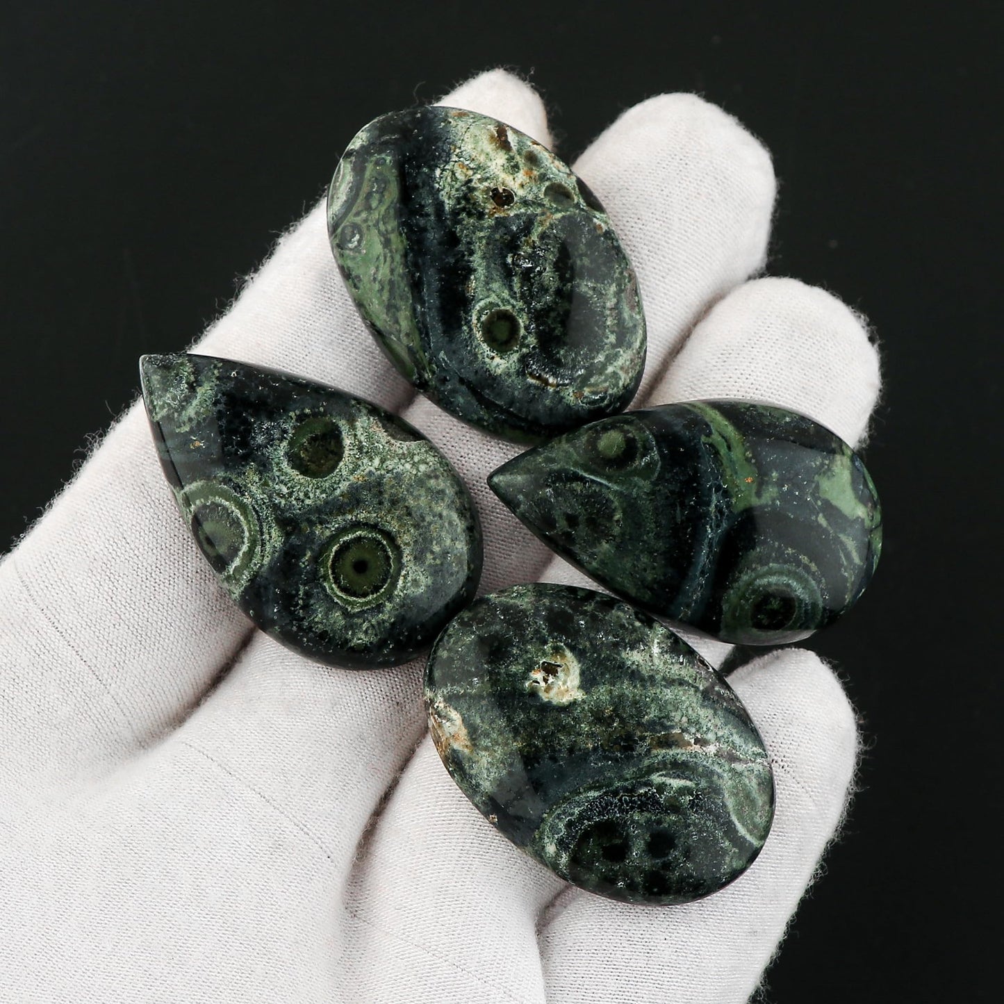 CRYSTALIS 4pcs, 30mm+ Natural Kambaba Jasper Loose Gemstone Wholesale Bulk Cabochons Jewelry Making Supply, Chakra & Healing Polished Stones, Wire Wrapping, DIY, Gem Collection