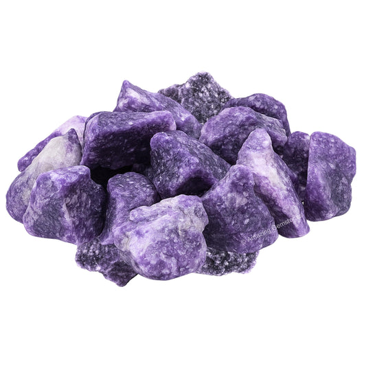 Amazing Gemstone Lepidolite Raw Crystals and Healing Stones, Natural Rocks for Tumbling and DIY Raw Stones and Crystals (5 Pieces)