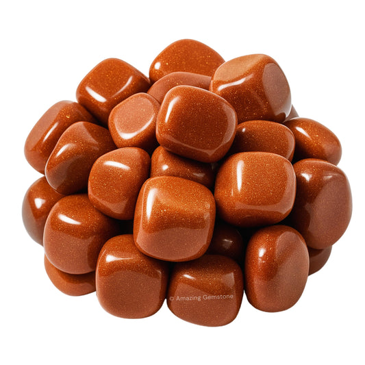 Amazing Gemstone Red Goldstone Crystals and Healing Stones Tumbled - 1000+ Carats Red Goldstone Stone, Natural Healing Stones for Energy Balance, Stress Relief - Premium Polished Gems Rocks