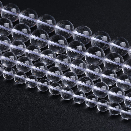6MM 60PCS Natural Clear White Crystal Quartz Gemstone 3A Grade Round Loose Beads for Jewelry Making DIY Bracelet 1 Strand 15''