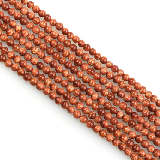 MJDCB 320pcs Small Stone Beads 2mm Golden Sandstone Round Smooth Loose Gemstone Bead for Jewelry Making Bracelets Earrings Necklaces Accessories