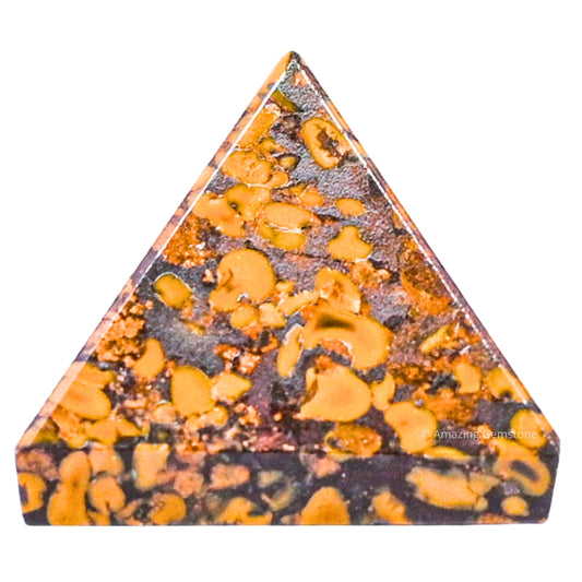 Amazing Gemstone Fruit Jasper Pyramid Crystal Healing Stones - 1" Great Pyramid Figurine of Natural Stone Pyramid for Meditation, Reiki, Chakra Balancing and Crystal Pyramids Grid