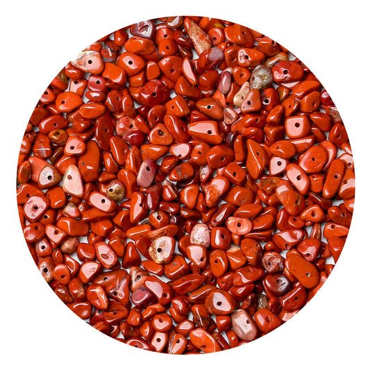 Natural Chip Stone Beads 450pcs Red Jasper Chips 5-8mm Genuine Real Irregular Healing Crystal Rocks Hole Drilled DIY Loose Gemstone Beads for Jewelry Making Bracelet Earrings Necklace Crafting