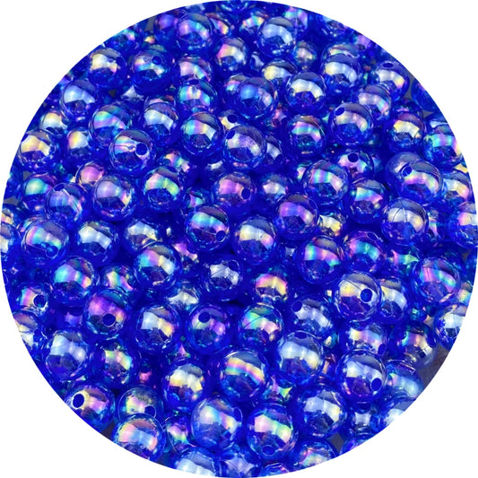 300 Pcs 10mm Acrylic Round Beads AB Colors Round Spacer Beads for Earring Bracelet Necklace Key Chains Jewelry DIY Craft Making(Royal Blue AB)