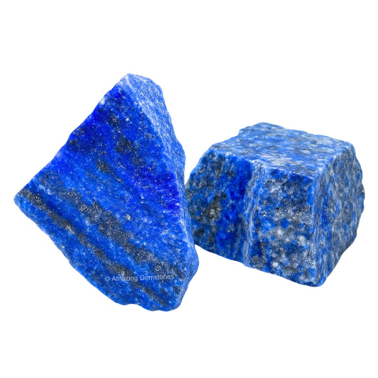Amazing Gemstone 2 Pieces Lapis Lazuli Stone Crystals and Healing Stones, Raw Natural Rocks for Tumbling and DIY Raw Stones and Crystals