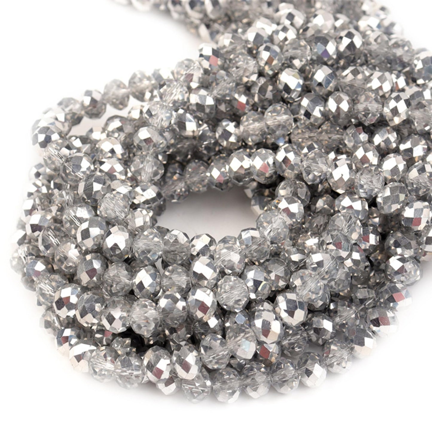Laopottbeads 1200Pcs 4mm Crystal Glass Beads for Jewelry Making Beads for Bracelets Necklace Pendants Making Supplies(Gray)