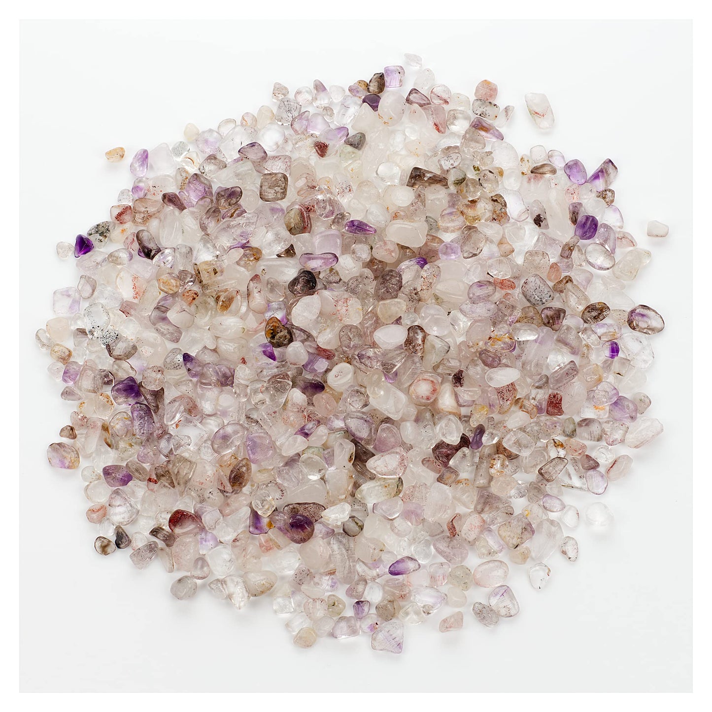 Cherry Tree Collection 1/2 Pound Polished Tumbled Gemstone Chips, Pebbles, Crystal Chips Bulk for Jewelry Making, Healing, Plants, Succulents, Aquariums, Decoration, Chakra (Super Seven)
